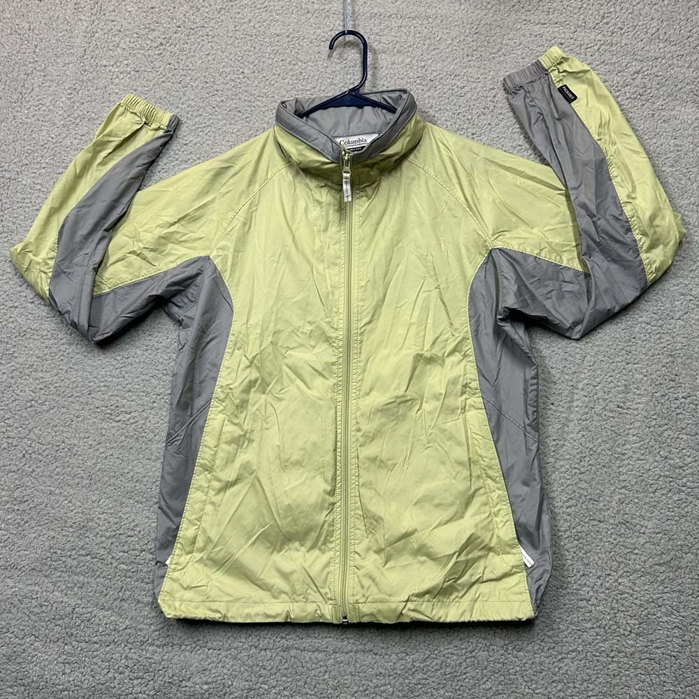 Columbia Jacket Womens L Windbreaker Lightweight Full Zip Colorblock Packable